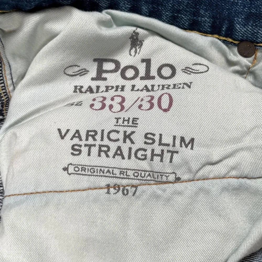 Polo Ralph Lauren Varick Slim Straight Jeans Men 33x30 Blue Stretch Denim Casual